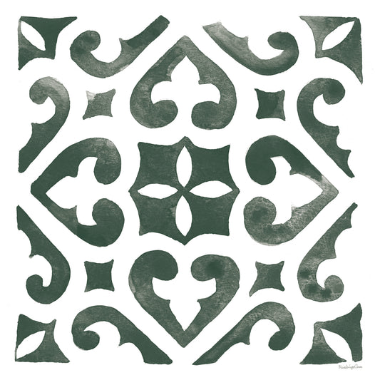 Andalusian Tile I Pine Green Canvas Print