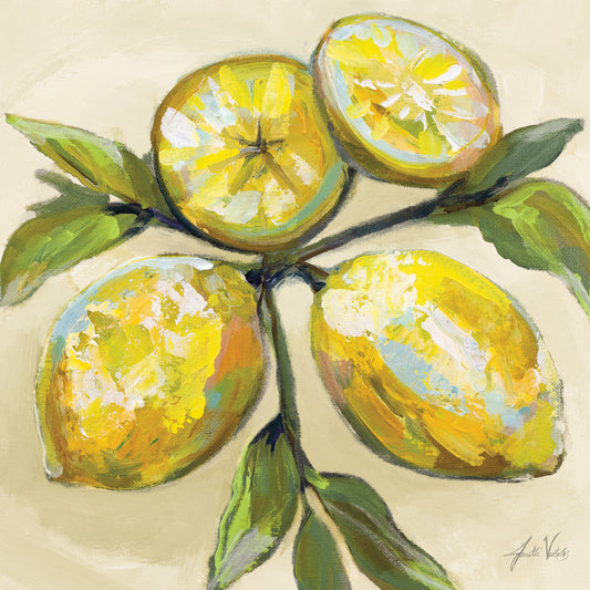 Lemons on Cream Canvas Print