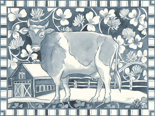 Farm Life II Stripe Border Canvas Print