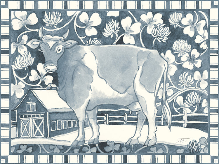 Borde de rayas Farm Life II Lienzo