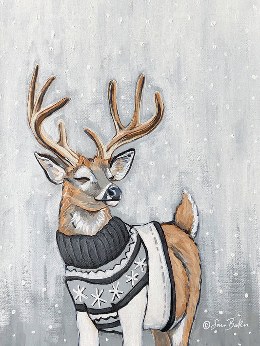Stag in Sweater Canvas Print