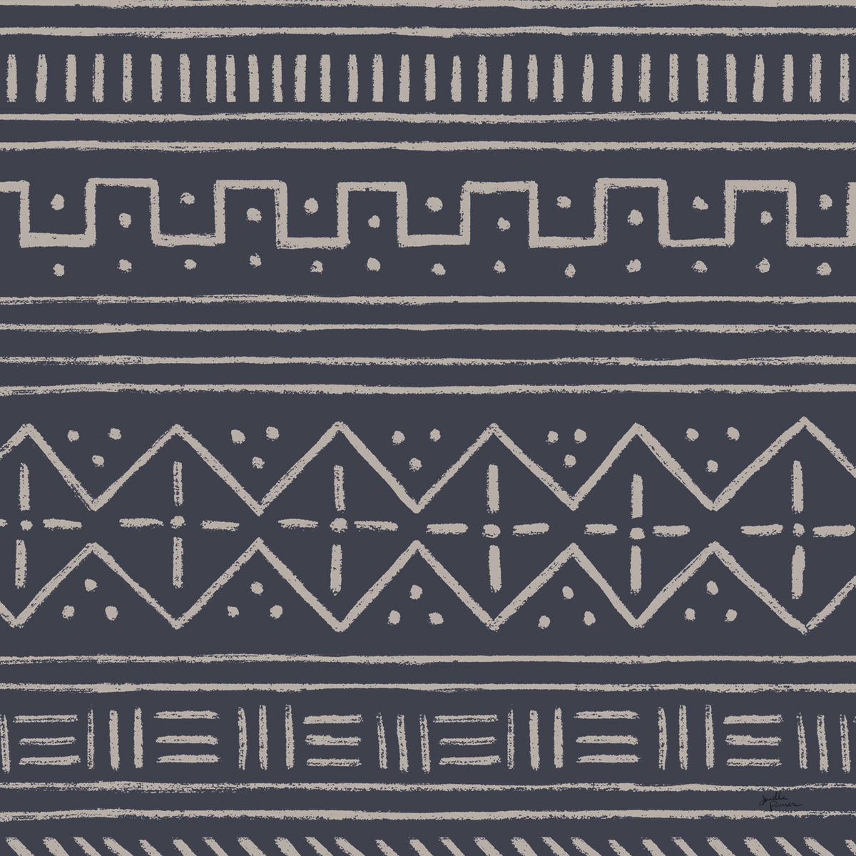 Jungle Love Pattern V Blue Sq II