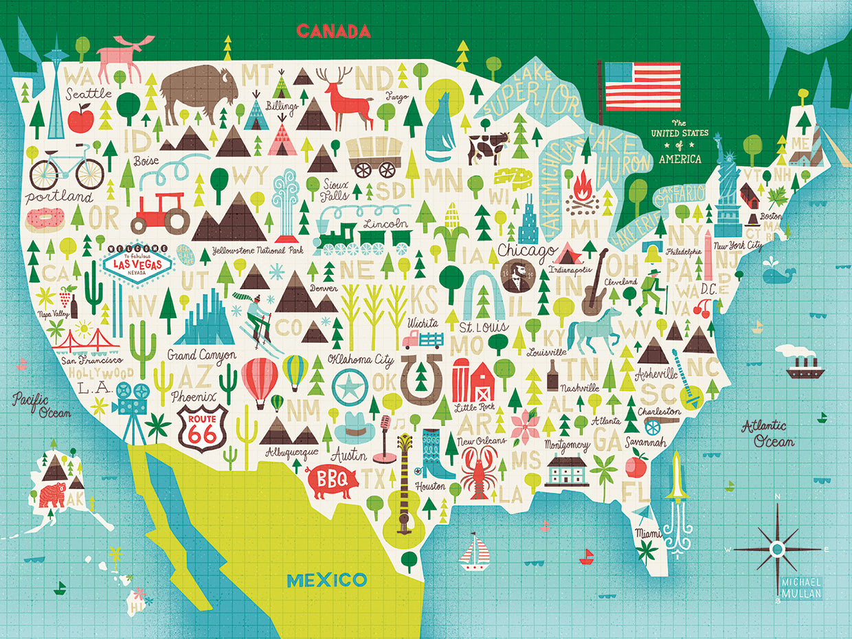 Illustrate USA waves