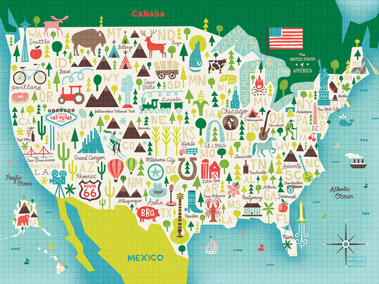 Illustrate USA waves