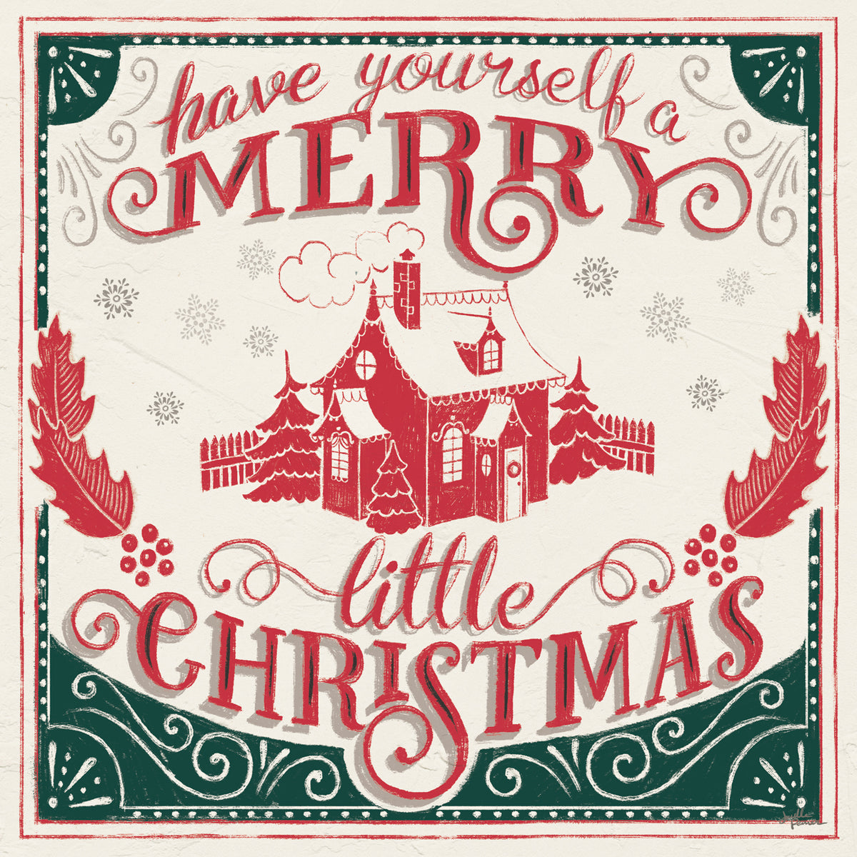 Merry Little Christmas V Green