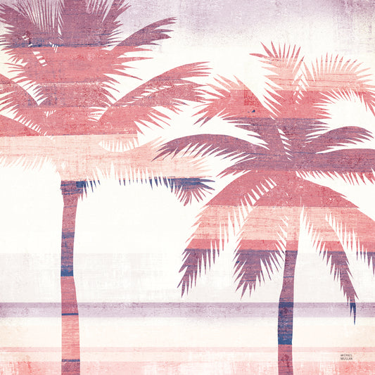 Beachscape Palms III Pink Purple Canvas Print