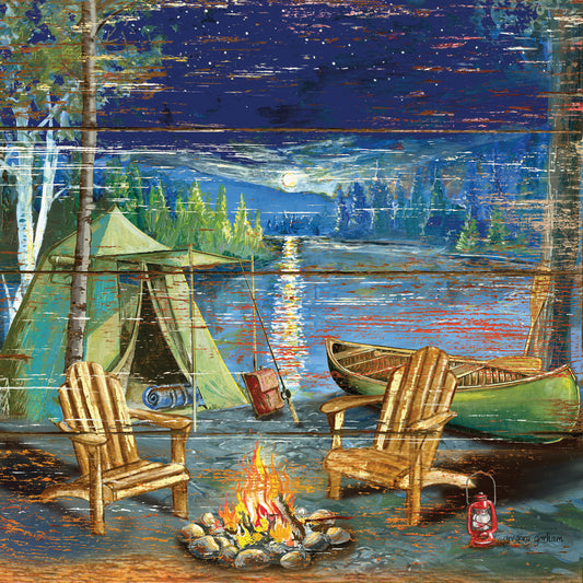 Fireside Camp Canvas Print