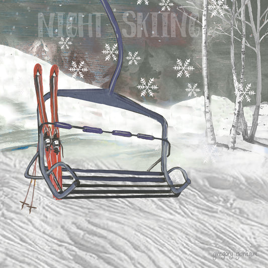Night Skiing Canvas Print