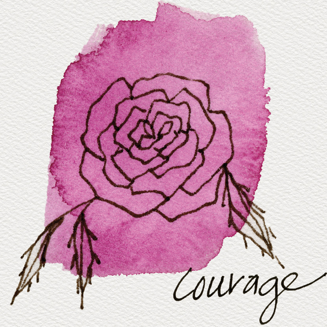 Floral Doodles Courage