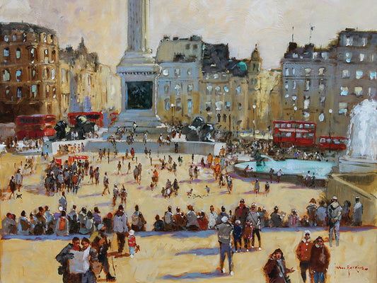 Autumn Sun, Trafalgar Square Canvas Print