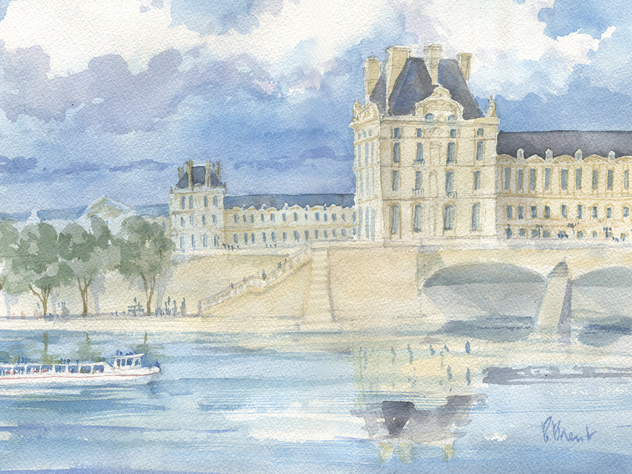 The Louvre with a Bateau Mouche