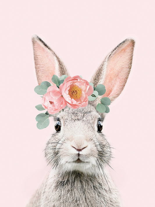 Flower Bunny Face Canvas Print