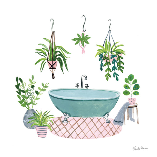 Green Bathroom II Canvas Print