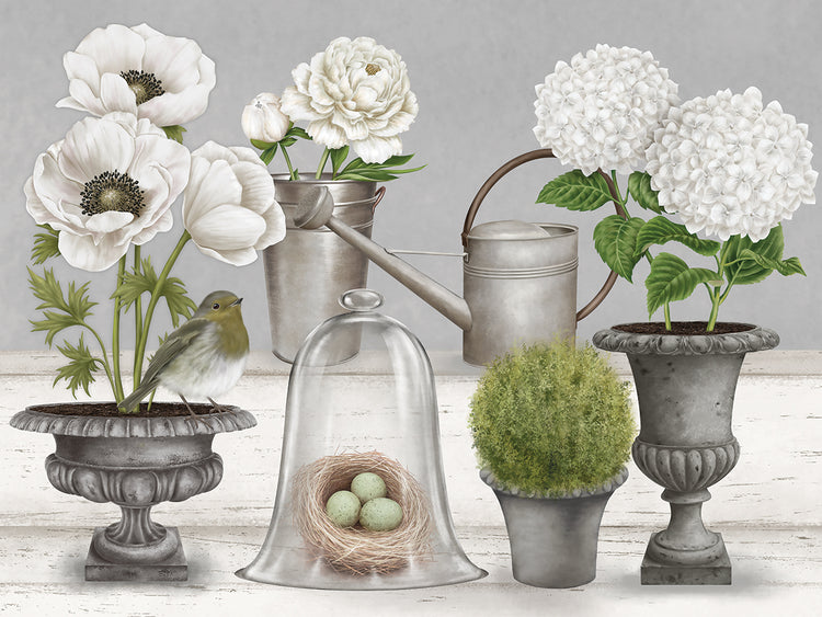 Jardines de pétalos blancos III Lienzo