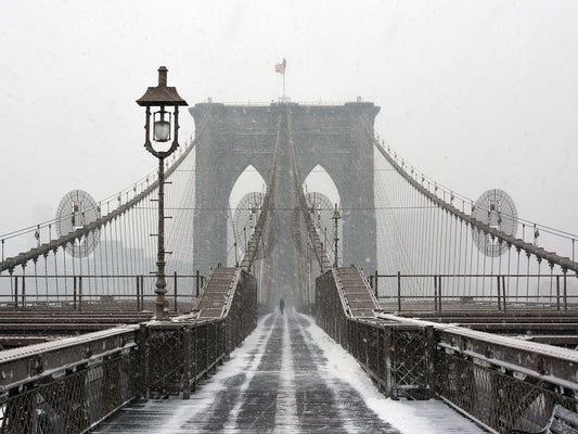 Brooklyn Bridge Snow Canvas Print