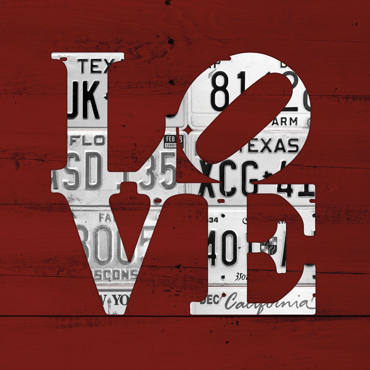 Love Word Art License Plates