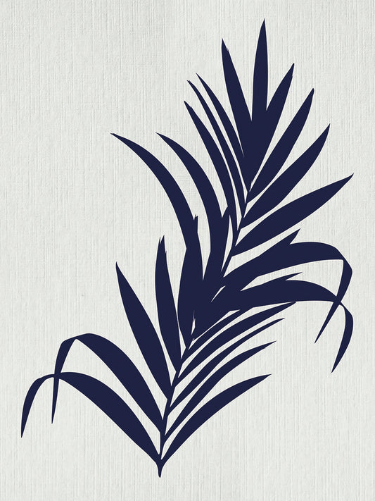 Indigo Palm Leaves Botanical I Canvas Print