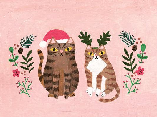 Two Cats Christmas Canvas Print