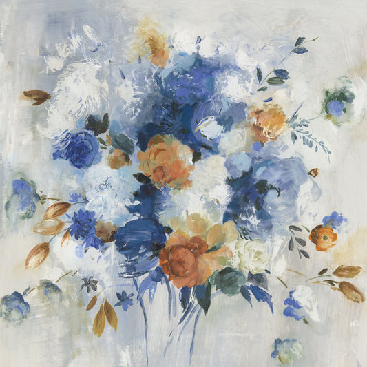 Blue Grande Floral Canvas Print