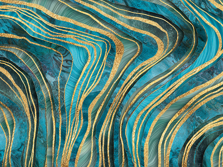 Elegant Marble Gold Teal