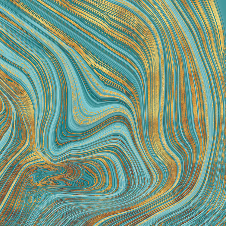 Liquid Stone Teal Gold