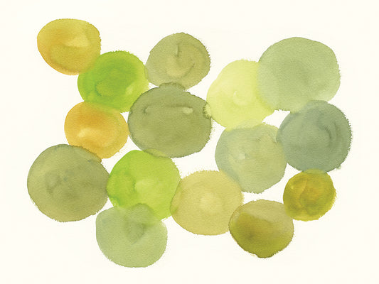 Green Watercolour Circles I Canvas Print