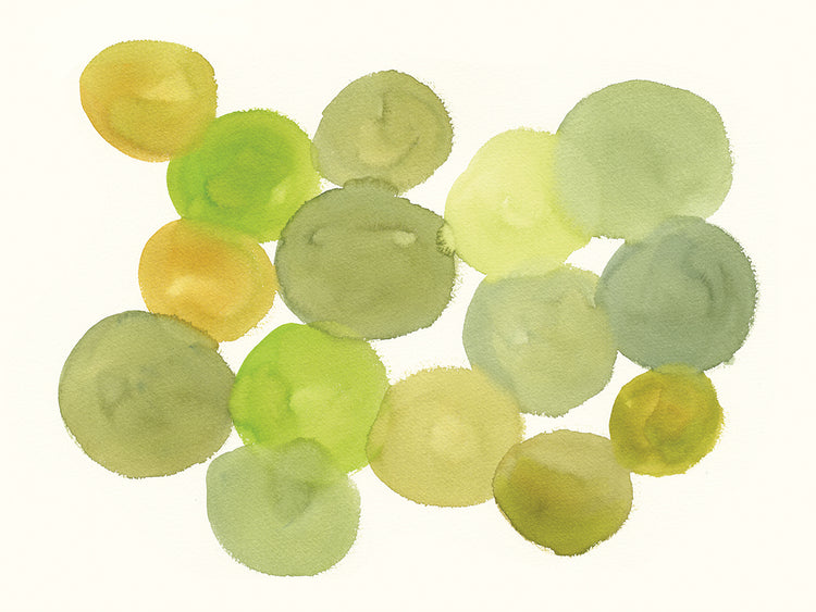 Green Watercolour Circles I