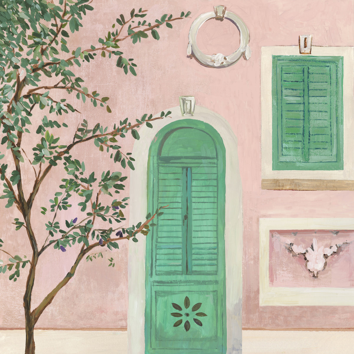Arch Green Window
