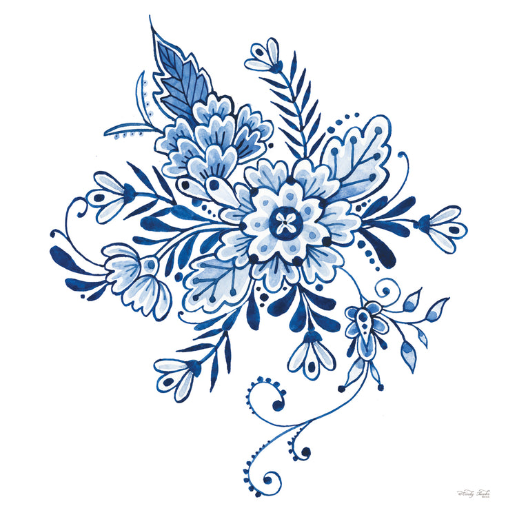 Flores azules y blancas Lienzo