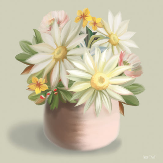 Sunny Floral Bouquet Canvas Print