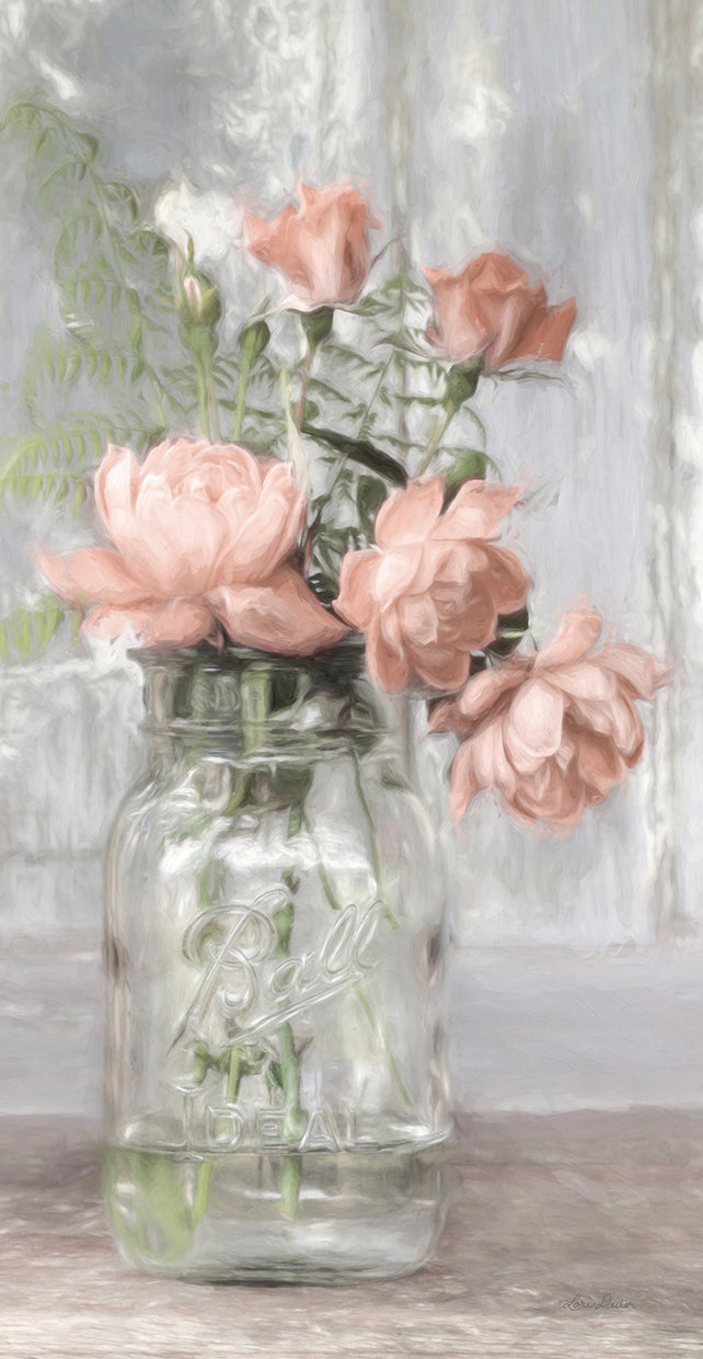 Rosas de melocotón de cabaña Lienzo