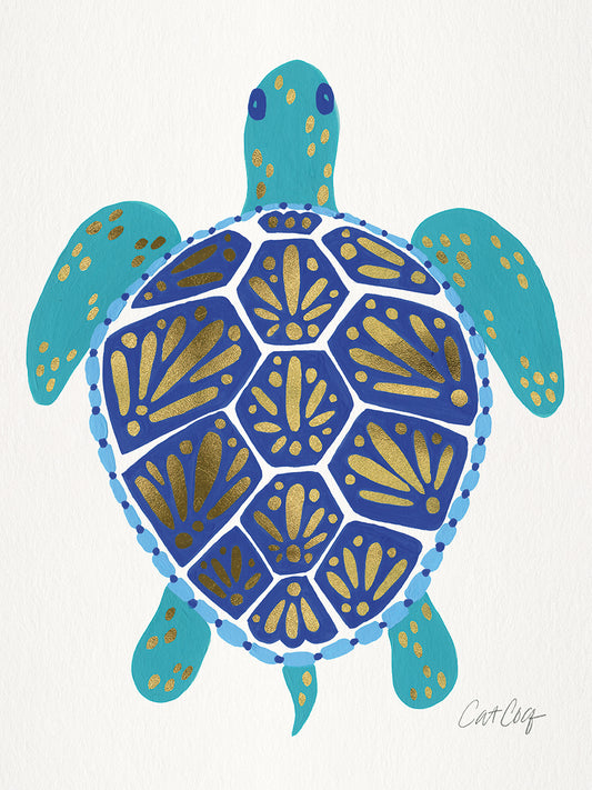 Sea Turtle Gold Blue