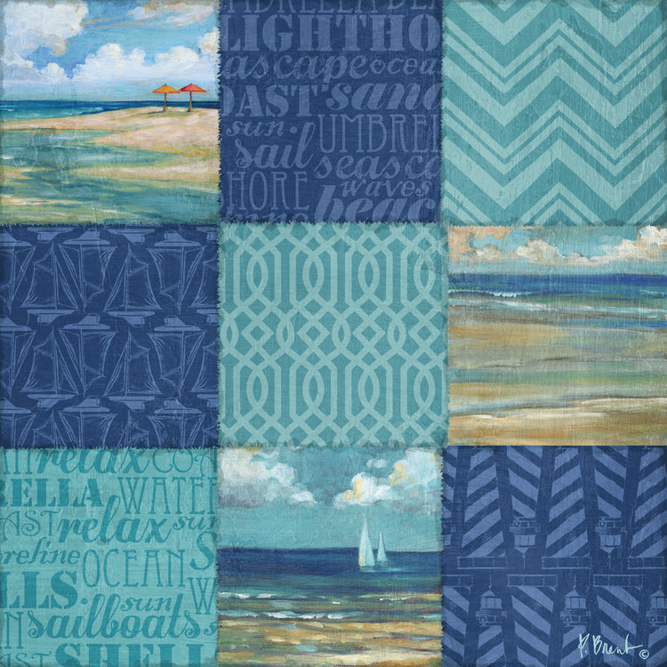 Patchwork de paisaje de playa I Lienzo