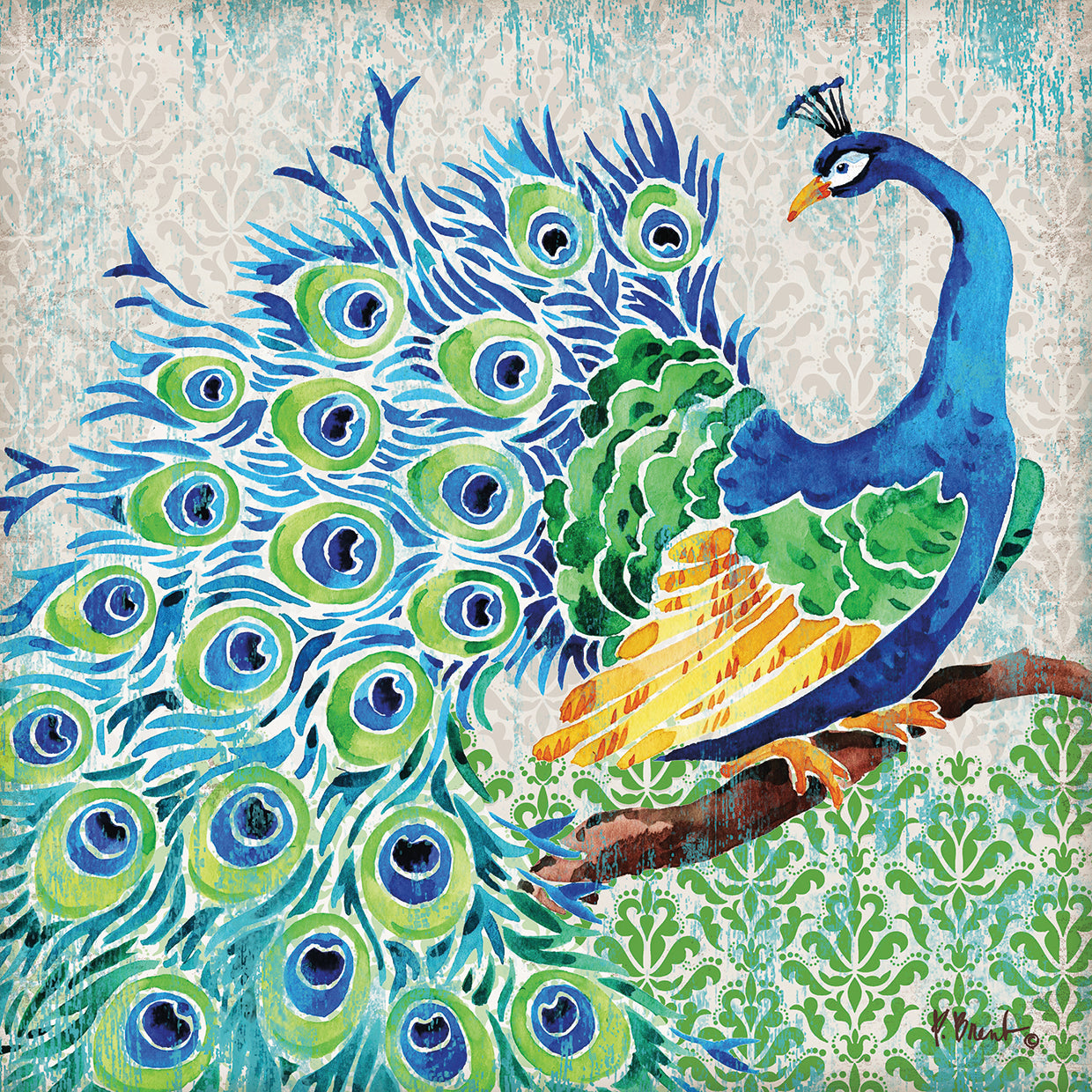 Patterned Peacock I