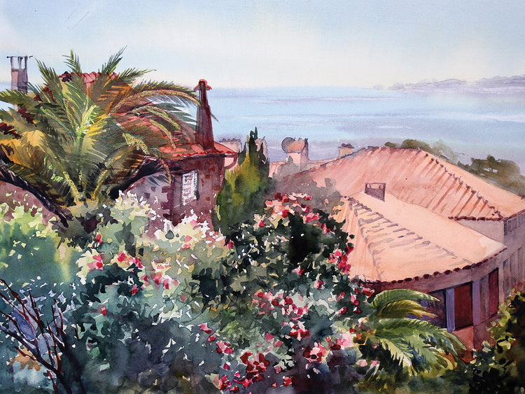 St. Tropez en acuarela Lienzo