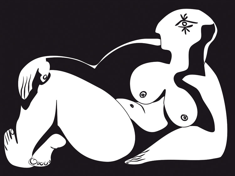 Black and White Abstract Body Painting