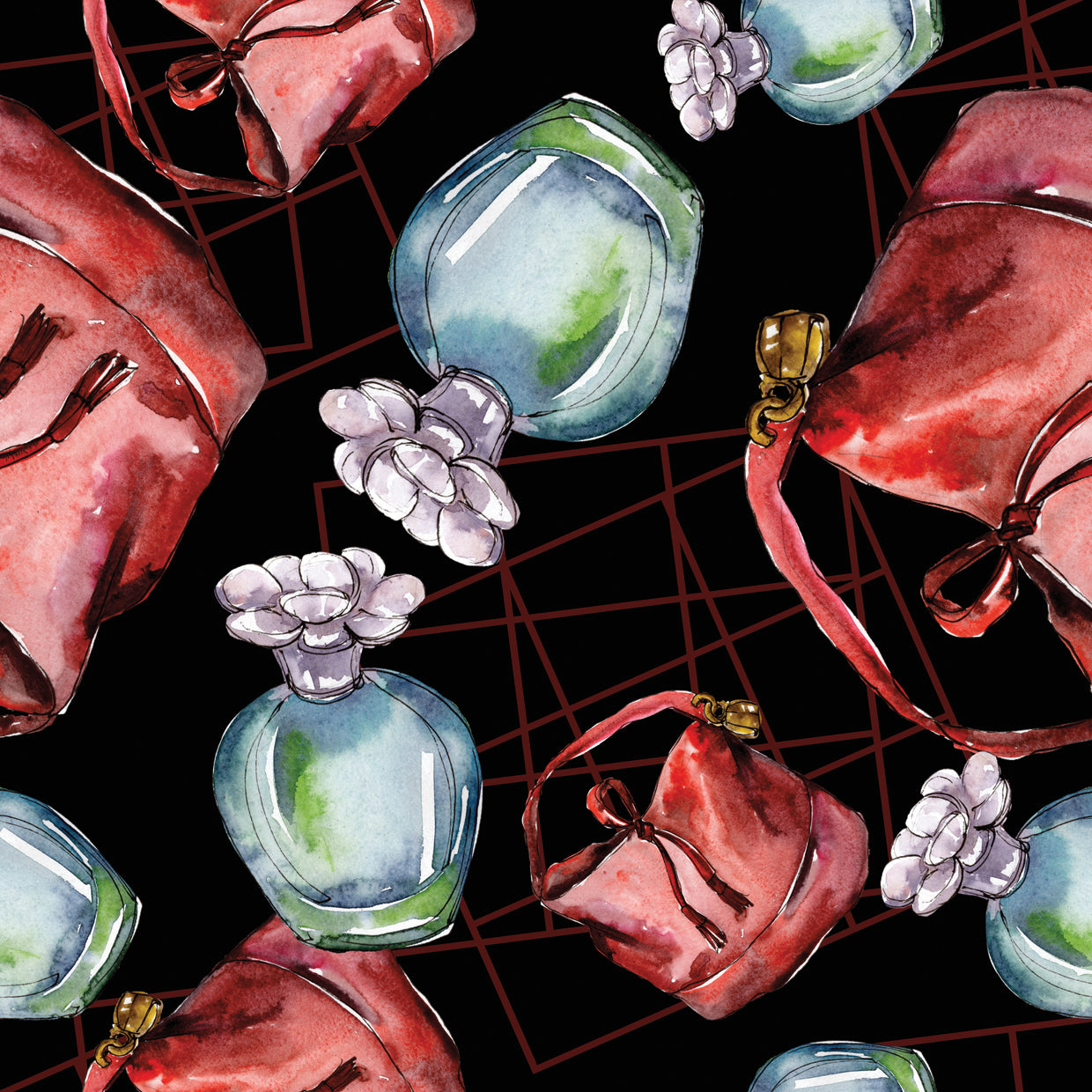 Botellas y bolsas de perfume Lienzo