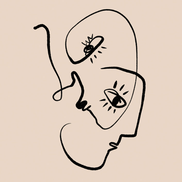 Hand Drawn Abstract Faces