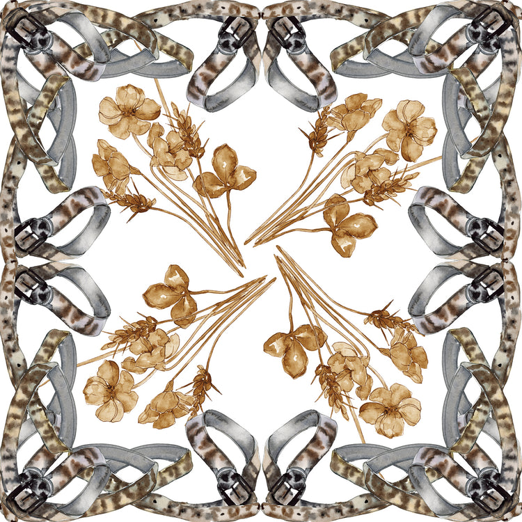 Brown Flowers Strapped by Leather