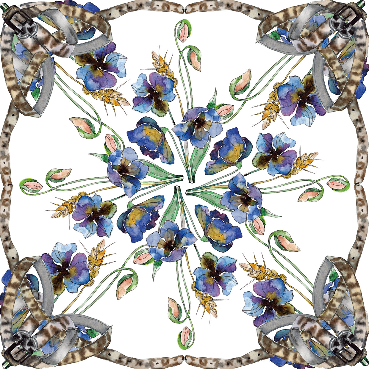 Flores azules atadas juntas Lienzo