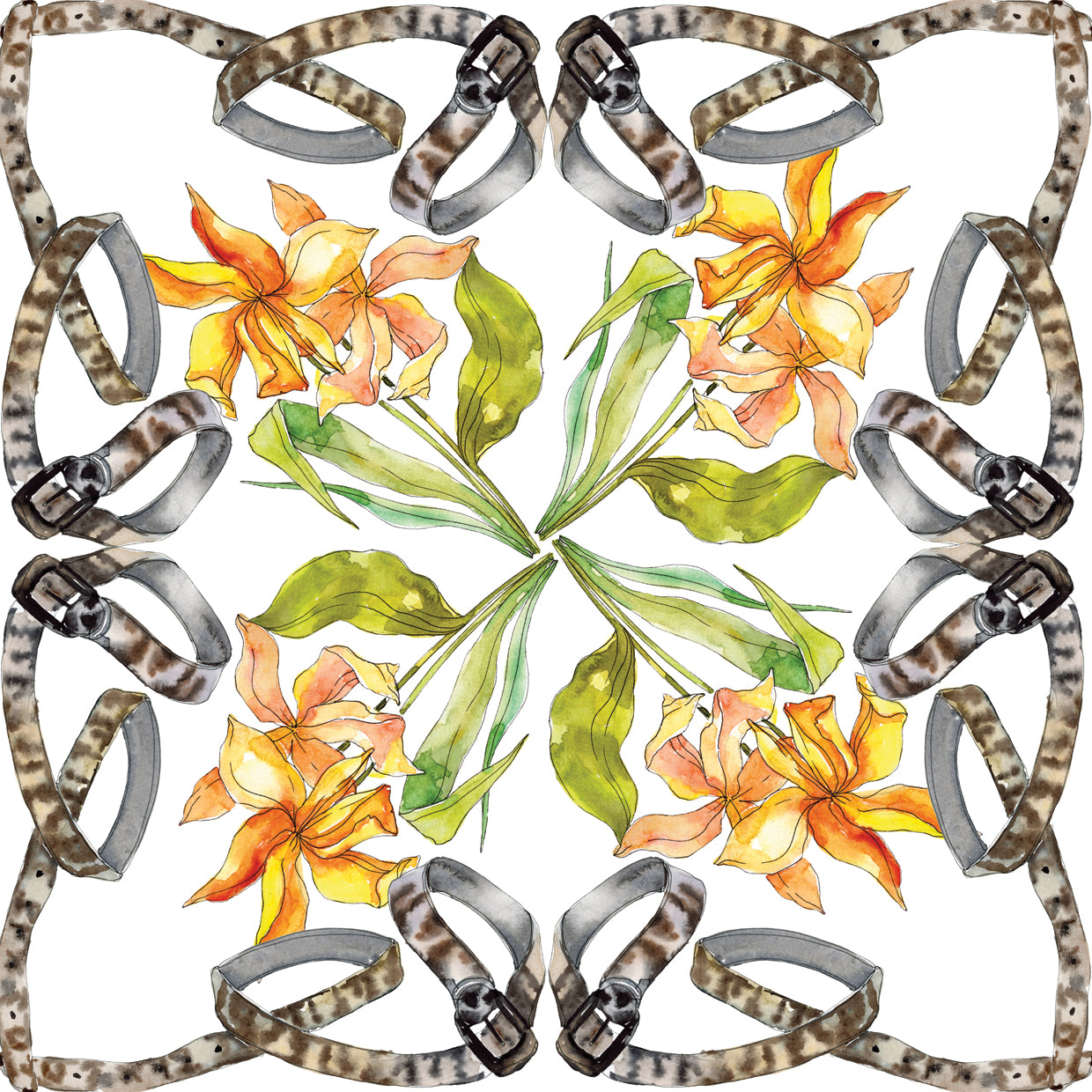 Gold Flowers Strapped Together