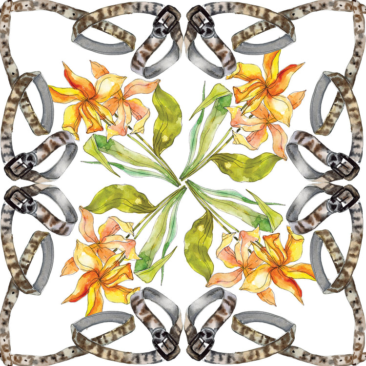 Gold Flowers Strapped Together