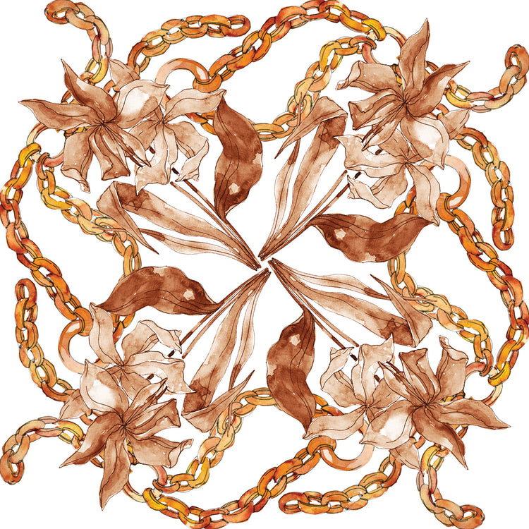 Sepia Toned Flowers and Chains