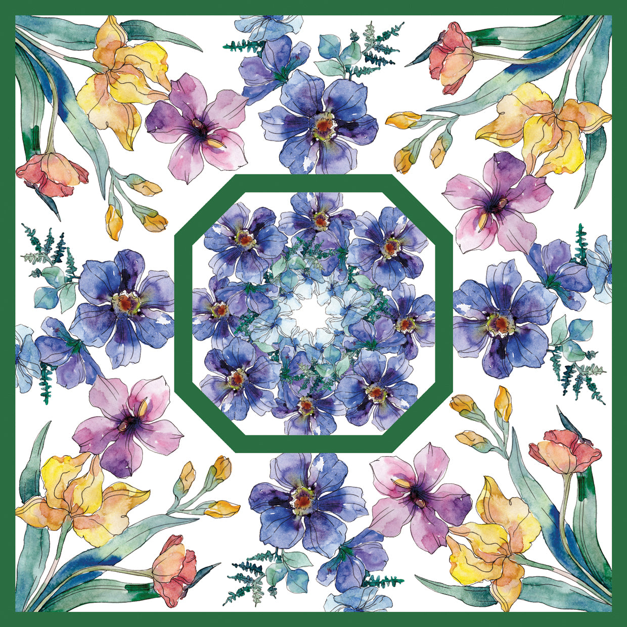 Patrón de flor azul 1 Lienzo