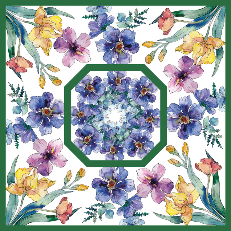Patrón de flor azul 1 Lienzo