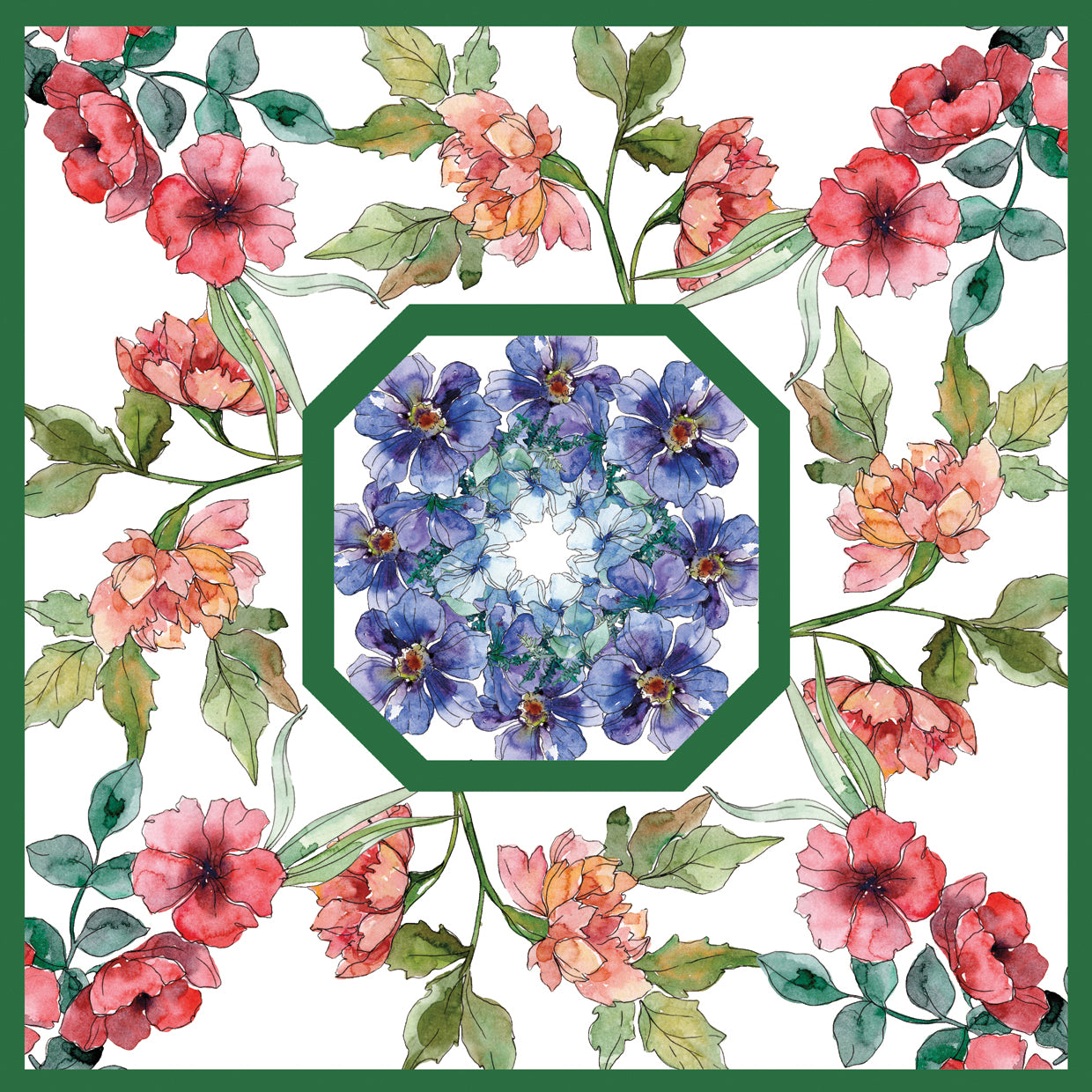 Center of Blue Flowers