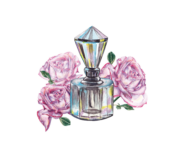 Botella de perfume de flor rosa Lienzo