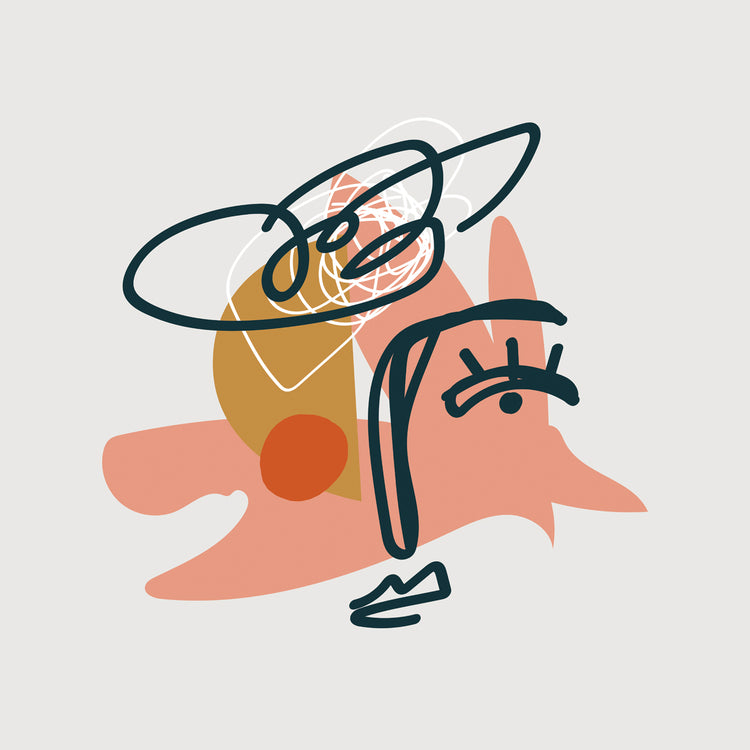 Abstract Face Doodle Artwork