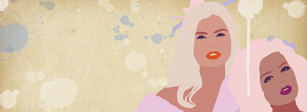 Banner de dos niñas Lienzo