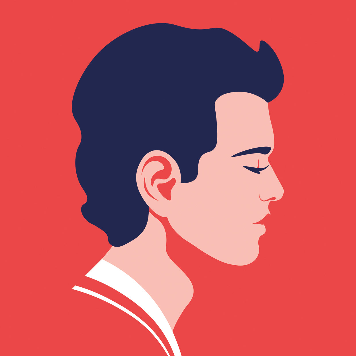 Su perfil en rojo Lienzo